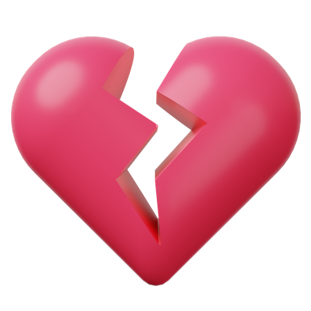 Broken Heart Stylized  3D Icon