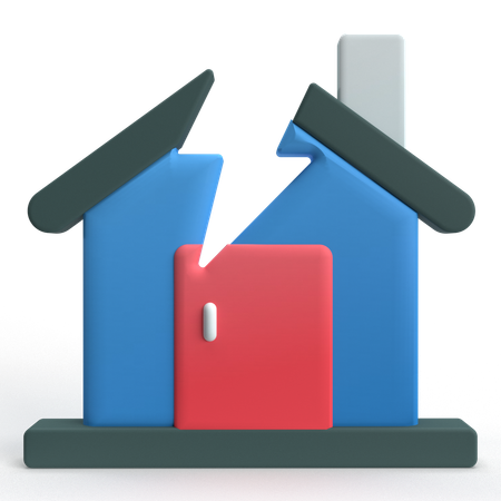 Broken House  3D Icon