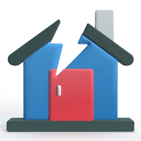 Broken House  3D Icon