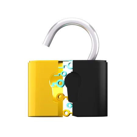Broken Lock  3D Icon
