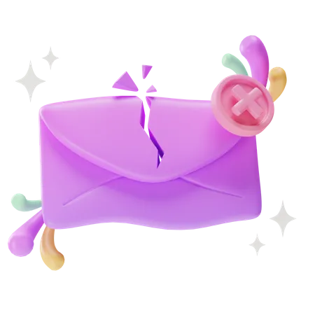 Broken Mail  3D Illustration