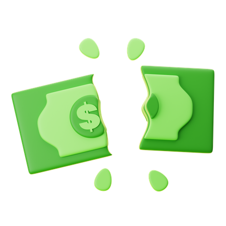 BROKEN MONEY  3D Icon