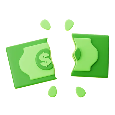 BROKEN MONEY  3D Icon