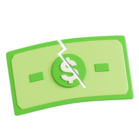 Broken Money  3D Icon