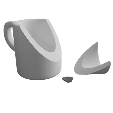 Broken Mug 3 D Icons 3D Icon