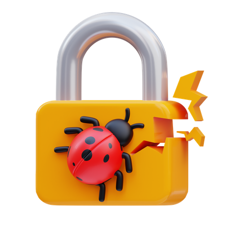 Broken padlock  3D Icon