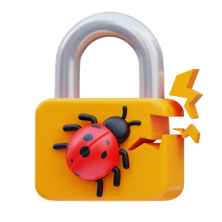 Broken padlock  3D Icon