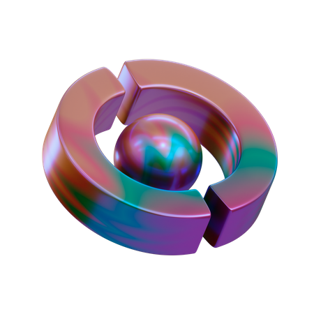 Broken Ring 3D Illustration