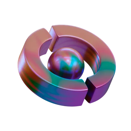 Broken Ring 3D Illustration