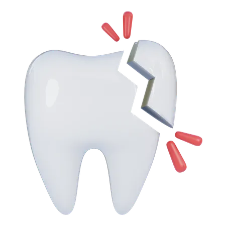 Broken tooth  3D Icon