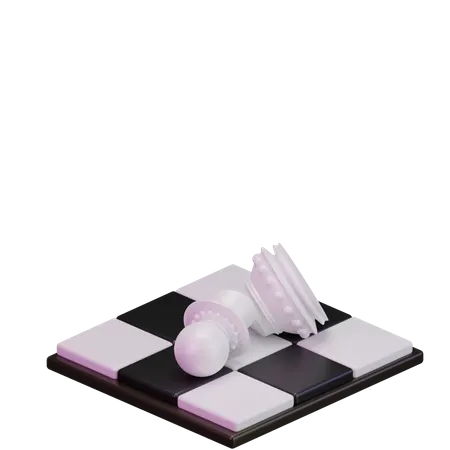 Broken White pawn  3D Icon