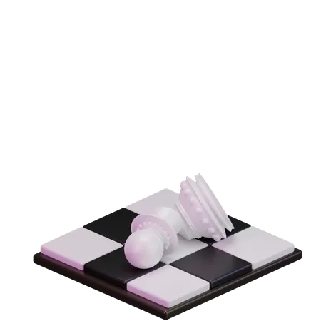 Broken White pawn 3D Icon