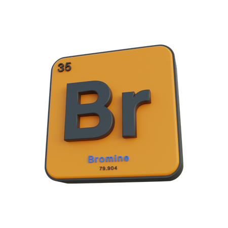 Bromine  3D Illustration