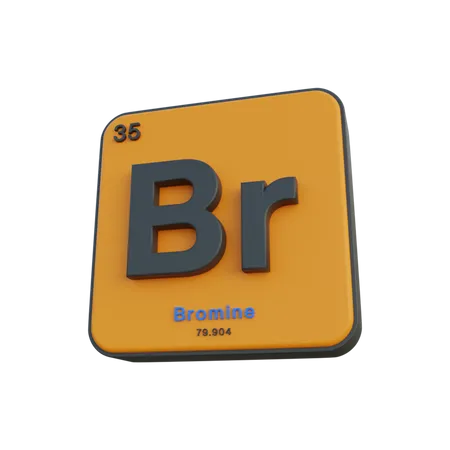 Bromine  3D Illustration