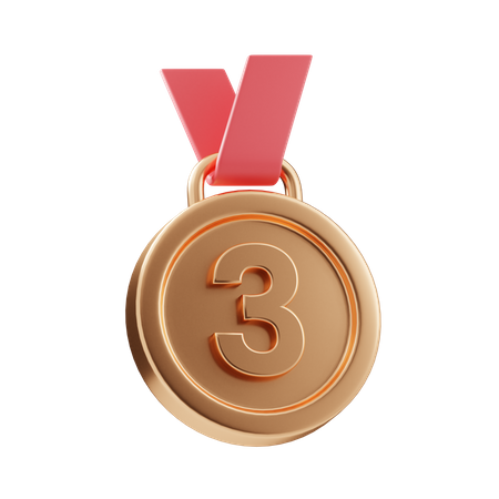 Bronze medal 3D Illustration