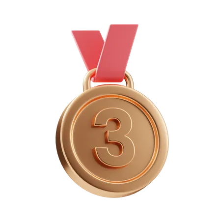 Bronze medal 3D Illustration