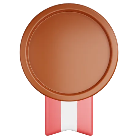 3 D Rendering Blank Medal Bronze Isolated 3D Icon