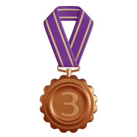 Bronze Medal Isolated On Transparent Background 3D Icon