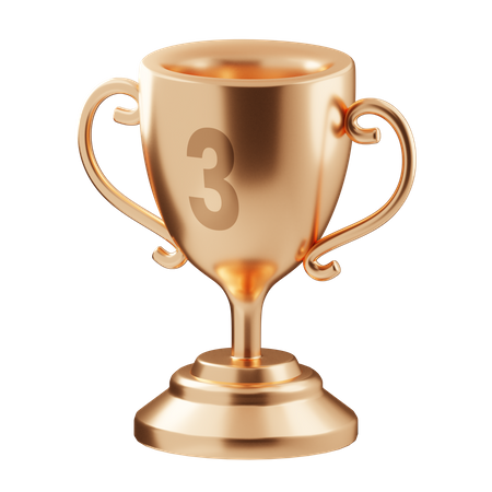Bronze trophy 3D Illustration