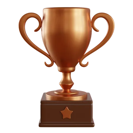 Bronze Trophy Isoalted On Transparent Background 3D Icon