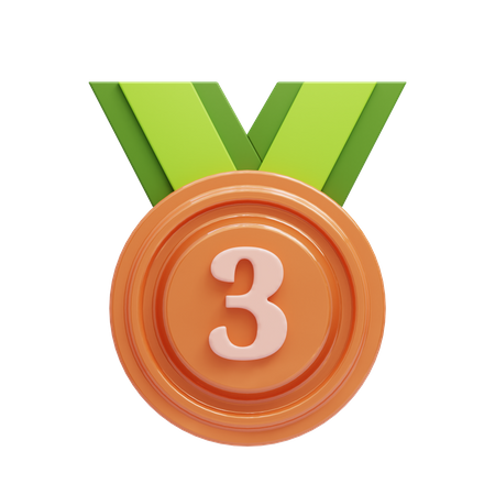 Bronzemedaille mit Nummer  3D Icon