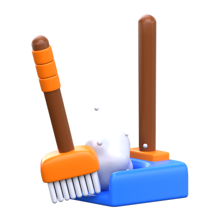 Broom And Dustpan  3D Icon