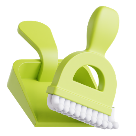 Broom And Dustpan  3D Icon