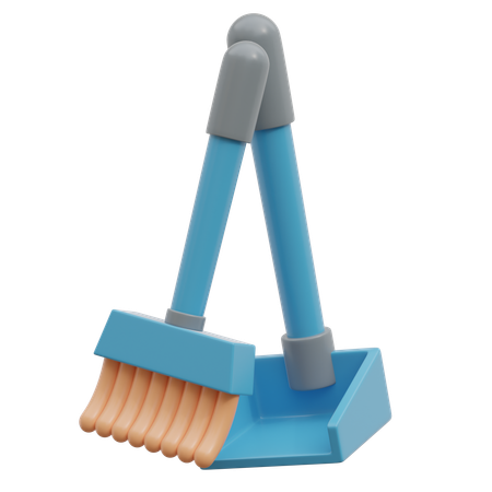 Broom And Dustpan  3D Icon