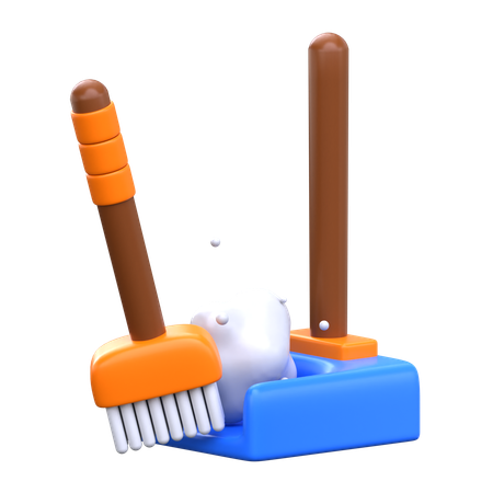 Broom And Dustpan  3D Icon