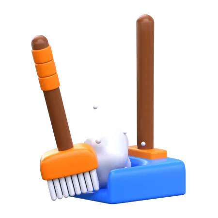 Broom And Dustpan  3D Icon