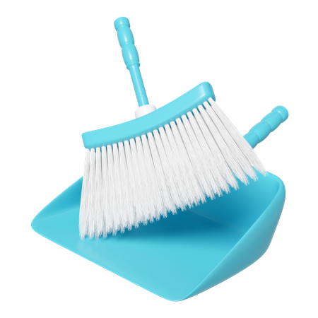 Broom And Dustpan  3D Icon