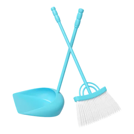 Broom And Dustpan  3D Icon