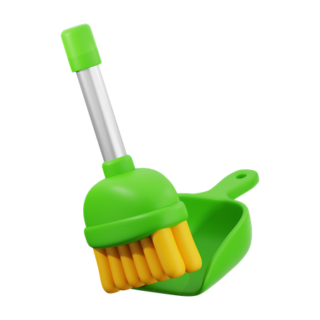 Broom And Dustpan  3D Icon