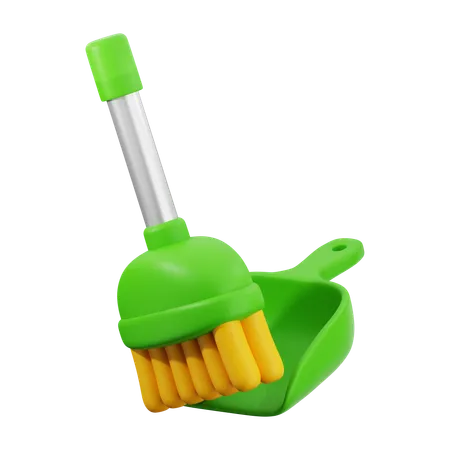 Broom And Dustpan  3D Icon