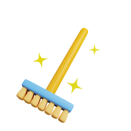 Broom Stick  3D Illustration