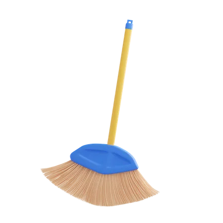 Broom Stick  3D Illustration