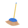 broom stick 3d illustration