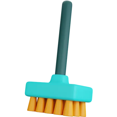 3 D Icon Illustration Broom Cleaning Tool 3D Icon