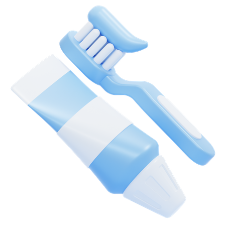 Brosse à dents avec de la pâte  3D Icon