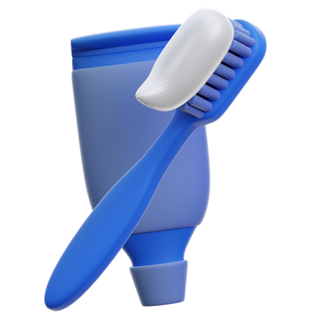 Brosse à dents et dentifrice  3D Icon