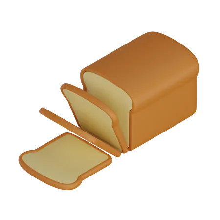 Ein In Scheiben Geschnittener Laib Brot 3D Icon
