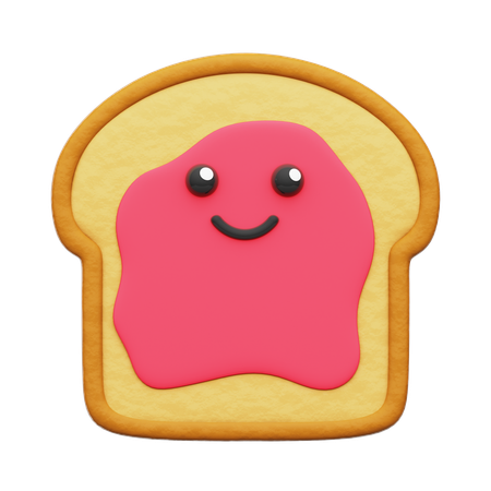 Brot mit Erdbeermarmelade  3D Icon