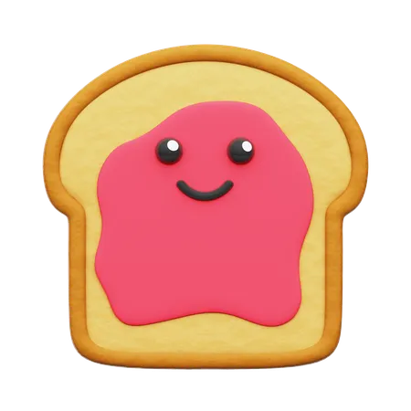 Brot mit Erdbeermarmelade  3D Icon