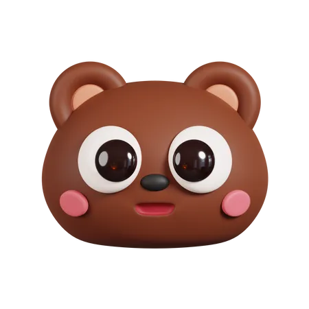 Brown Bear Face  3D Emoji