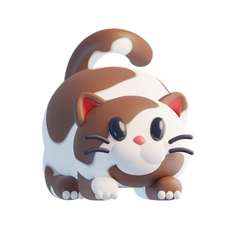 茶色の猫  3D Icon