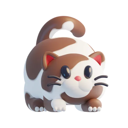 茶色の猫  3D Icon