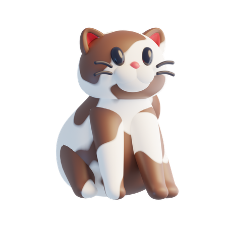 茶色の猫  3D Icon