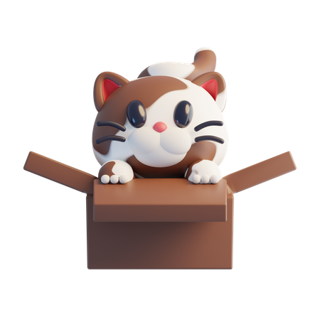 茶色の猫  3D Icon