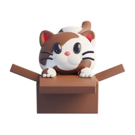 茶色の猫  3D Icon