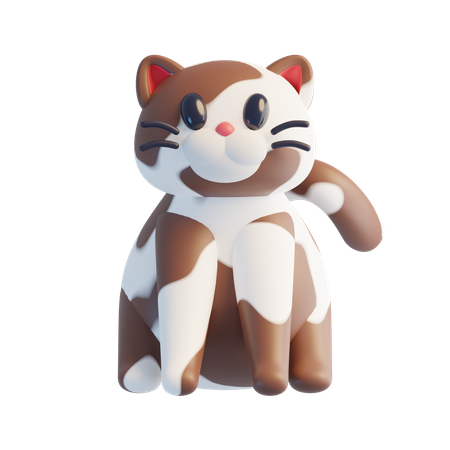 茶色の猫  3D Icon